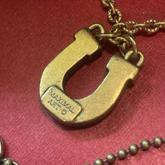 Maximal Art JOHN WIND Love & Luck Gold Tone Tripple Strand Charm Necklace 18”!