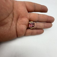 Vtg Solid 14k Yellow Gold Over 6 Carat Pink Topaz Ring Designer John C Rinker