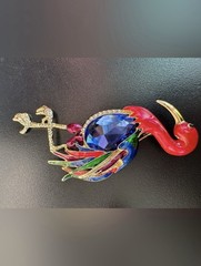 Multicolor Enamel Color Flamingo Brooch