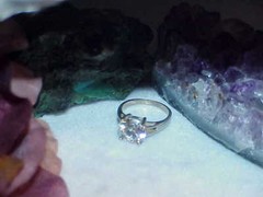Vintage Sterling Silver 4.00Ct Crystal Solitare Engagement Ring Sz6.25 – 3.8Gr