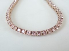 Gold on Sterling Silver 925 Natural Morganite Tennis Bracelet 7.5″