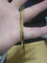 Vintage 9k Yellow Gold Herringbone 3mm Wide Chain 20″ Italy Necklace 5.7g