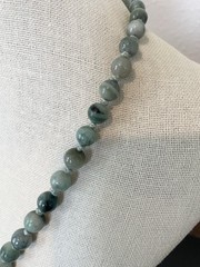 Vintage Jade Graduated Stamped Silver Hand Knotted Necklace For Women￼