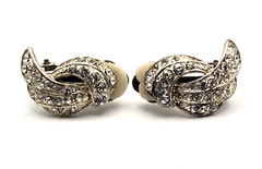 Vintage Sparkling Fancy Clip-On Earrings Gold/Silver Tone 1960s-1980s