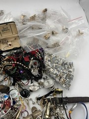 10 Lbs Vintage To Now Jewelry Lot Costume Estate Unsearched Watches Cuff Links