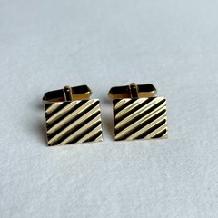 5 Pair SWANK Mid-century Vintage 1950s Cufflinks, Leather, Blue Glass, Love Knot
