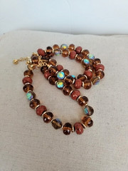 Joan Rivers Earth Tone Color Faceted Acrylic Beaded Necklace