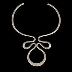 Anna Greta Eker Norway Sterling Silver Modernist Torque Necklace 58g 925s