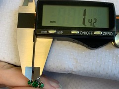 Antique Gold Filled Ring 2.09g Jewelry Size 6.75 Band Green & White Stones *READ
