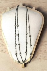Signed MMA Metropolitan Museum of Art Black Tone Faceted Station Necklace Vtg