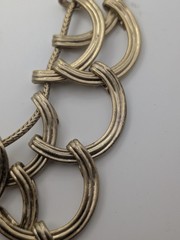 VTG St. Thomas Heavy Gold Tone Interlocking Crescent Bib Statement Necklace 117g