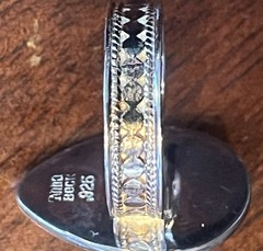 Anna Beck 18K Gold Plated Sterling Silver Faceted Teardrop Blue Quartz Ring SZ 7