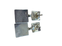Vintage 925 Sterling Silver Embossed Scroll Dangle Earrings~1 1/8″ Drop