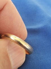 VINTAGE SOLID 14 KARAT GOLD Deco Wedding Band Size 8.25 Milgrain Ring 3.5 Grams
