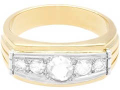 0.68Ct Diamond and 18k Yellow Gold 18k White Gold Dress Ring Circa 1950