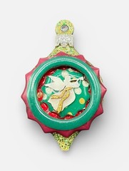 Lucinda Ornament Pin – Christmas Sparkle Angel Red Green