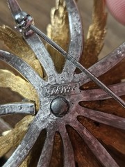 Vintage Signed Jomaz Joseph Mazer Rhinestone Chrisanthemum Brooch Pin