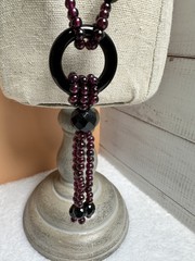 Vintage Faceted Garnet Almandine Necklace. 925 clasp
