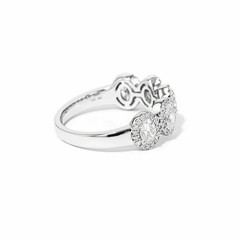 1.36CT Oval Cut Lab Created Diamond Wedding Bridal 14Ct White Gold Finish Ring