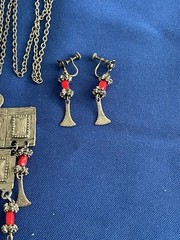 Vintage Tribal-Style Jewelry Demi-Parure Set – Necklace, Bracelet & Earrings