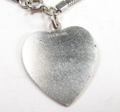 Vintage USA Made Sterling Silver Engraved CATHY Name Heart Tag Bracelet 6-3/4″