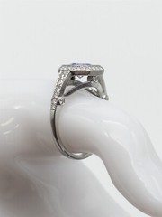 Designer $7000 3ct Natural Tanzanite VS G Diamond Platinum HALO Ring 8g