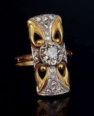 White Diamond 2.30 Ct Art Deco Antique Vintage Wedding Ring 14K Yellow Gold FN