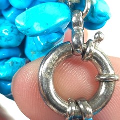 VINTAGE CAROLYN Pollack Sterling Silver .925 BLUE Turquoise Necklace 21 in *EUC*