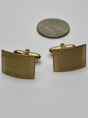 Vintage Anson 12K Gold Filled Brushed Finish Rectangular Cufflinks