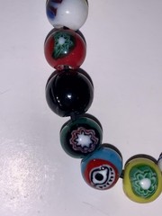 Vintage Art Glass Millefiori Bead Stretch Bracelet Read