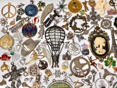 Lot Vtg & Modern Fun Novelty Pendant Findings Charms Jewelry Making Art