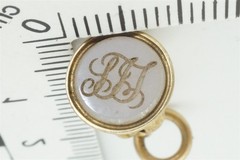 ANTIQUE ENGLISH GOLD AGATE SEAL FOB / CHARM ‘SJT’ c1860