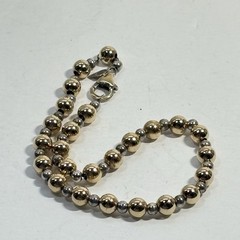 Vintage Signed OR 925 1/20 14K Bracelet Sterling Gold Filled Beads Chain 8″