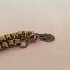 Vintage Signed Miriam Haskell Tag Long Box Chain Brass 36in Necklace Jewelry
