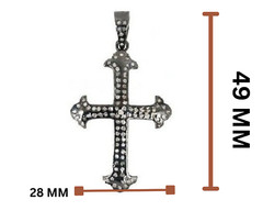 Sterling Silver Religious Victorian Cross Diamond Pendant For Unisex Adult Gift