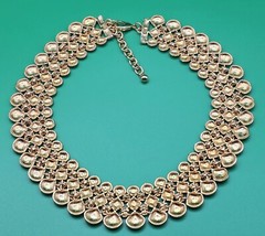 Vintage JJJ Gold Etruscan Revival Bib Necklace Egyptian STUNNING Statement Piece