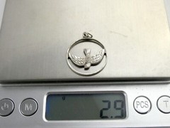 Vintage BLI Sterling Silver Etched Dove Bird Pendant 925 2.9g 7/8 Inch Diameter