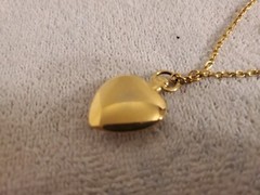 Vintage Costume Necklace w/ Heart Pendant (12 in. Chain)