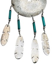 Vintage Sterling Silver Navajo Thunderbird Dream Catcher Earrings
