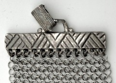 Vintage Silver Tone Signed Anthony Ferrara Mesh Bracelet Rhinestones