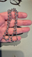 Older Sterling Silver 5mm Ball Bead Chain Necklace or Choker 16″ – 22.2gms
