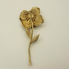Vintage Francois By Coro Brooch Flower Textured Gold Tone Statement Large 4 Inch