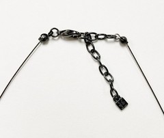 VINTAGE GIVENCHY PINK RHINESTONE FLOWER GUN METAL WIRE ADJUSTABLE NECKLACE J145