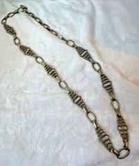 VTG brutalist chunky chain glass 70s 80s gold Necklaces STACK Lot -1 signed Avon
