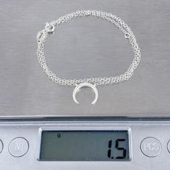 Vintage Sterling Silver 925 Crescent Moon Necklace 18”