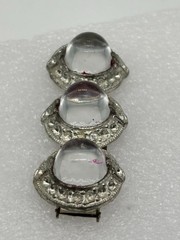 Vintage 1930s Art Deco Carl Art Dress Clip Pot Metal High Dome Unfoiled Cabochon
