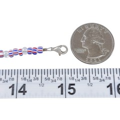Vintage Red White & Blue Patriotic Sterling Silver 925 Cross Necklace 15″