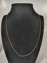 Vintage 1/20 14K Gold Filled 16″ Diamond Cut Rope Chain Necklace 1.52g GF