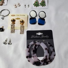 Lot of 19 Pairs Assorted Dangle, Hoop and Stud Earrings