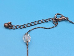 Vintage Beaded Necklace – Metal Chain – Multicolored Beads